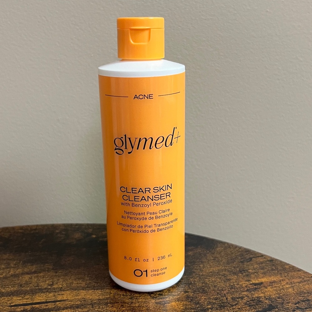 NWT GLYMED Clear Skin Cleanser with Benzoyl Peroxide ~ 8.0 Fl Oz